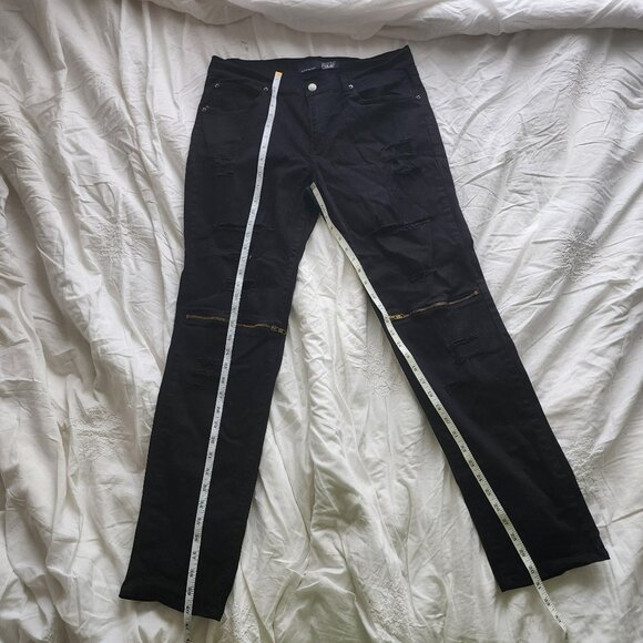 Rustic Dime Ragged Zipper Black Jeans Size 32 - Picture 6 of 7